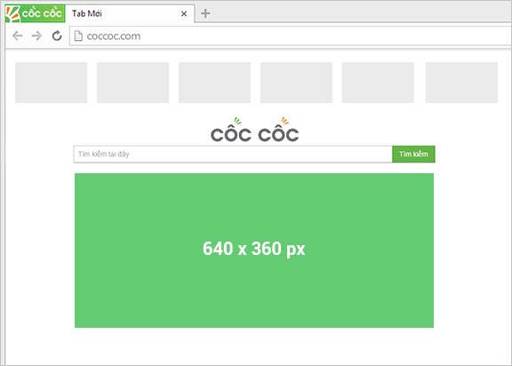 Quảng cáo banner hiển thị trên Cốc cốc