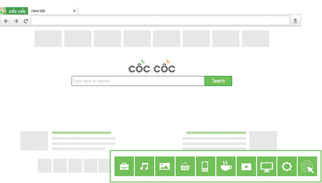 Quảng cáo icon trên Cốc Cốc