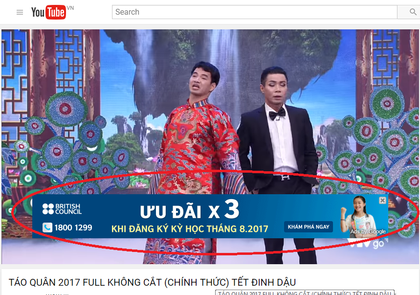 Quảng cáo banner hiển thị