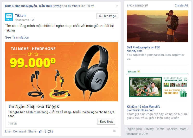 quảng cáo facebook