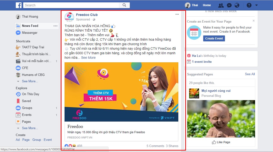 quảng cáo facebook